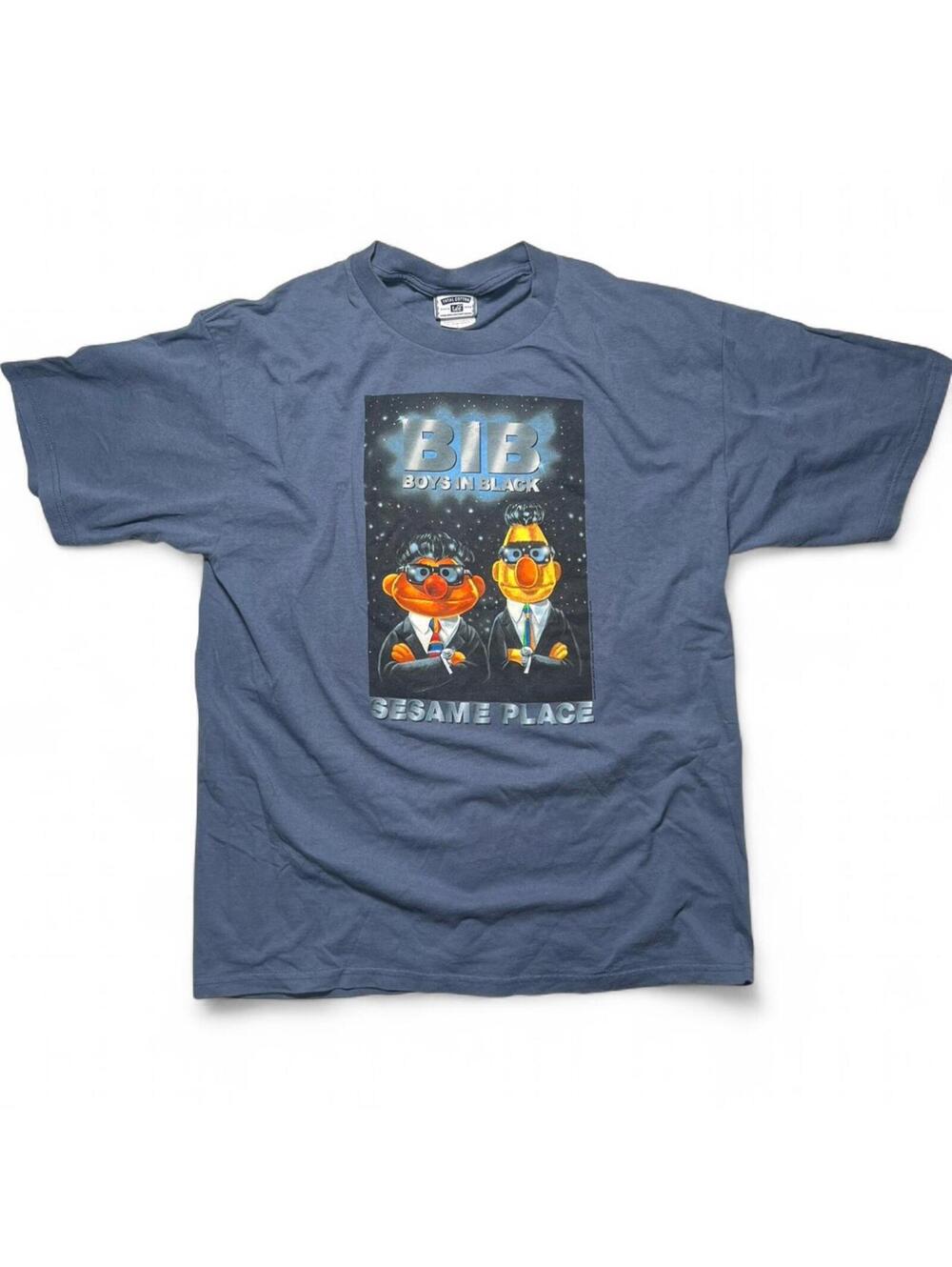 Vintage 1990s Sesame Street Men in Black Parody Bert & Ernie Tee L Outer Space